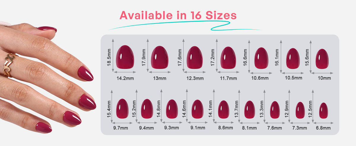 Plum Nocturne Burgundy — Extra Short Almond detail image 1