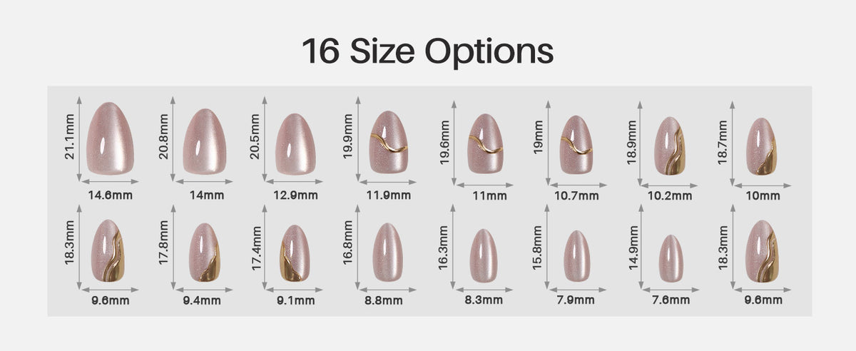 Muse Champagne — faux ongles press-on courts en amande, effet œil-de-chat 3D detail image 2