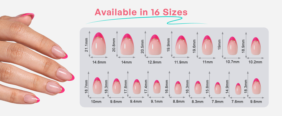 Muse Flame Pink Gold-Edge French — Short Almond detail image 1
