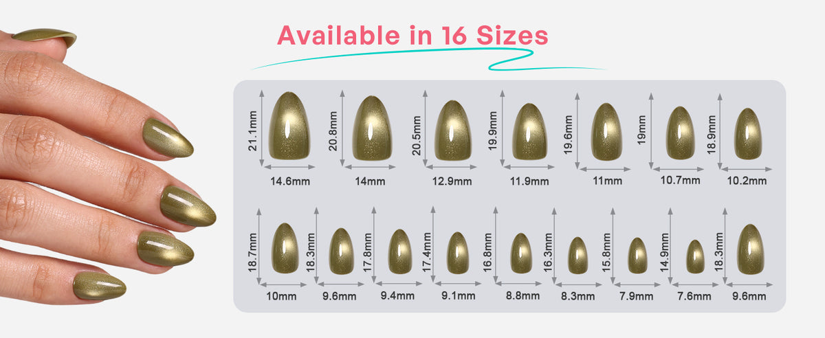 Sage Orbit Green Cat Eye — Short Almond detail image 1
