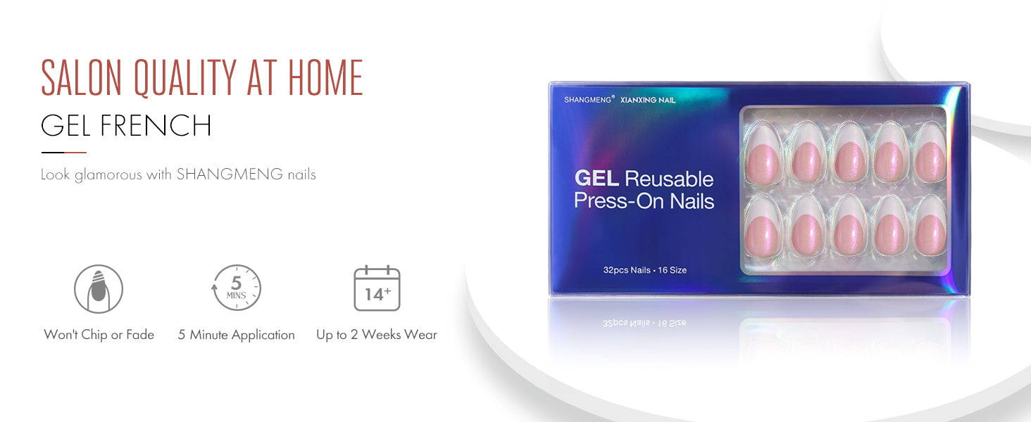 French Tip White Short Almond Soft Gel Press-On Nails detail image 3