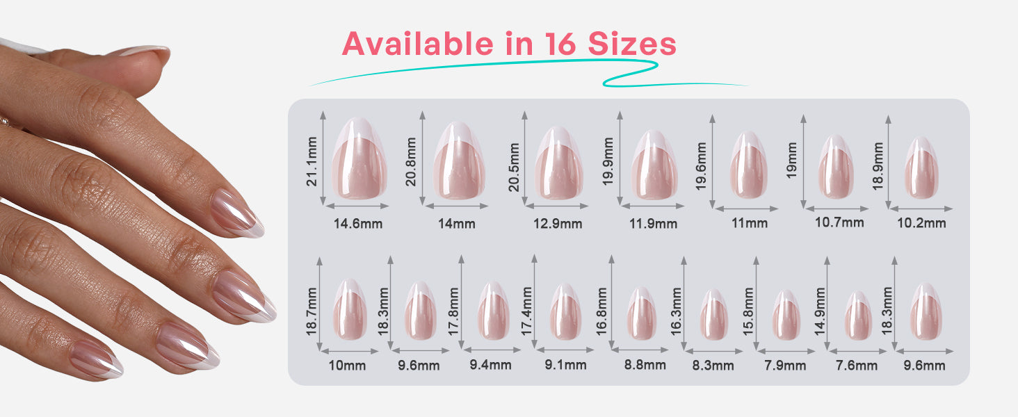 Aurora French Tip Petal Lustre Short Almond Press on Nails detail image 3