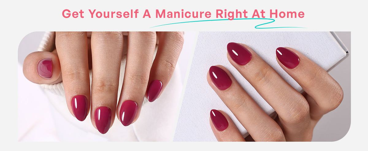 Plum Nocturne Burgundy — Extra Short Almond detail image 2