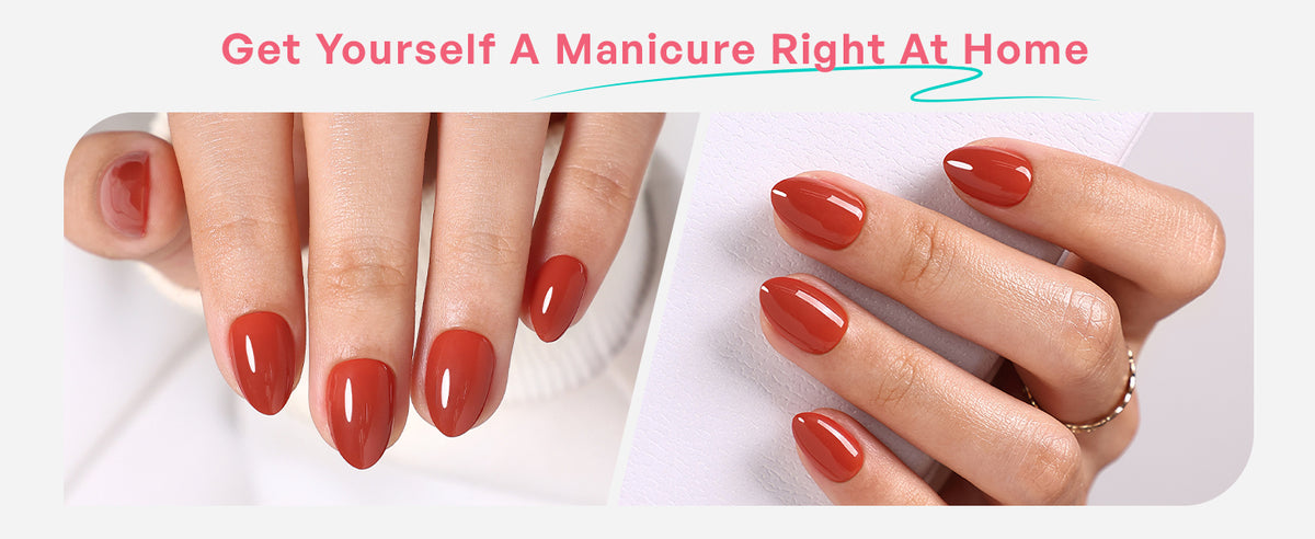 Autumn Ember Brown Gloss — Extra Short Almond detail image 2