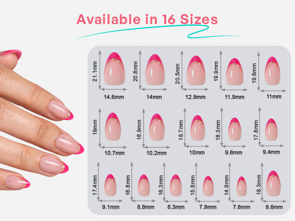 Muse Flame Pink Gold-Edge French — Short Almond detail image 1