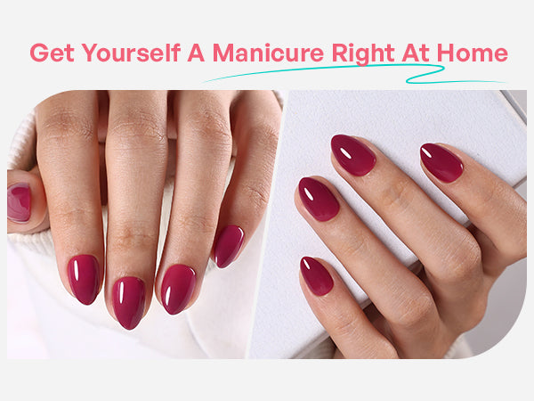 Plum Nocturne Burgundy — Extra Short Almond detail image 2