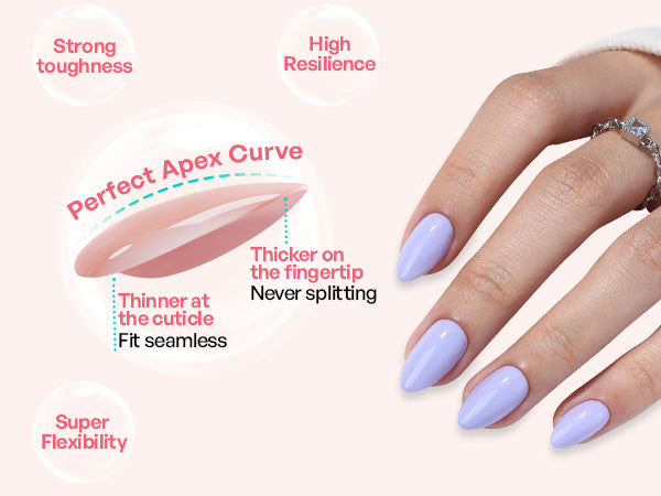 Light Pastel Purple Almond Press on Nails detail image 2