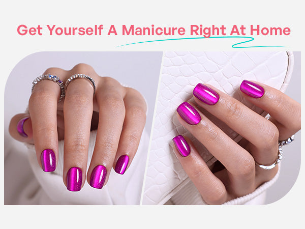 Faux Ongles Réutilisables en Gel Doux Courts et Carrés de Style Salon Amethyst Glow detail image 3