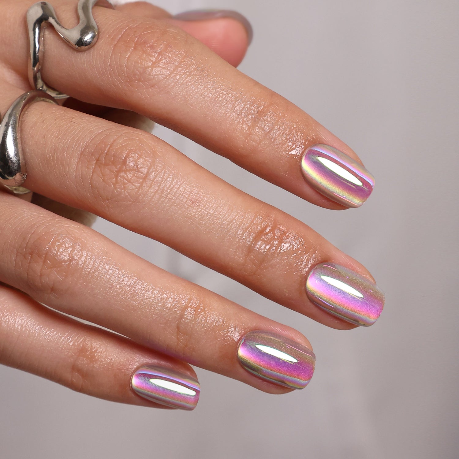 Aurora Rainbow Salon Style Reusable Soft Gel Press on Nails product image 5 | SHANGMENG®