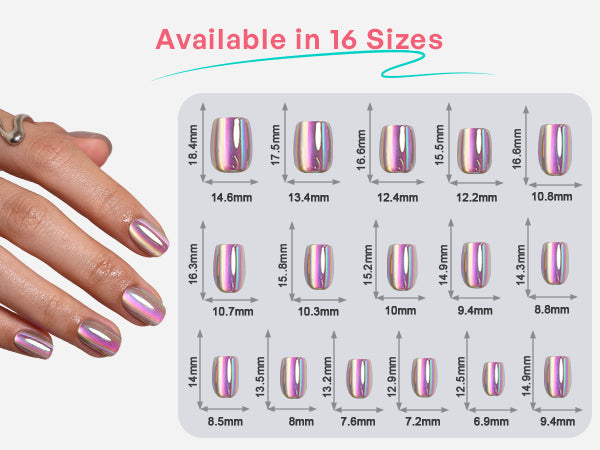 Aurora Rainbow Salon Style Reusable Soft Gel Press on Nails detail image 1