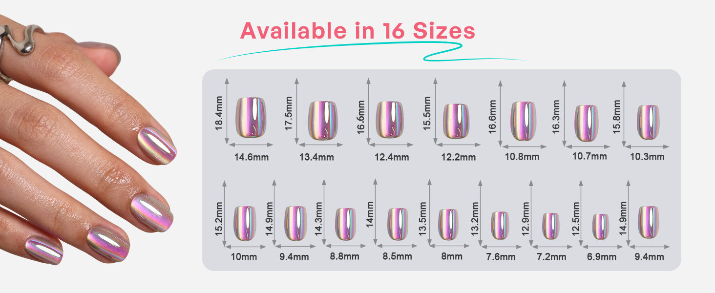 Aurora Rainbow Salon Style Reusable Soft Gel Press on Nails detail image 1