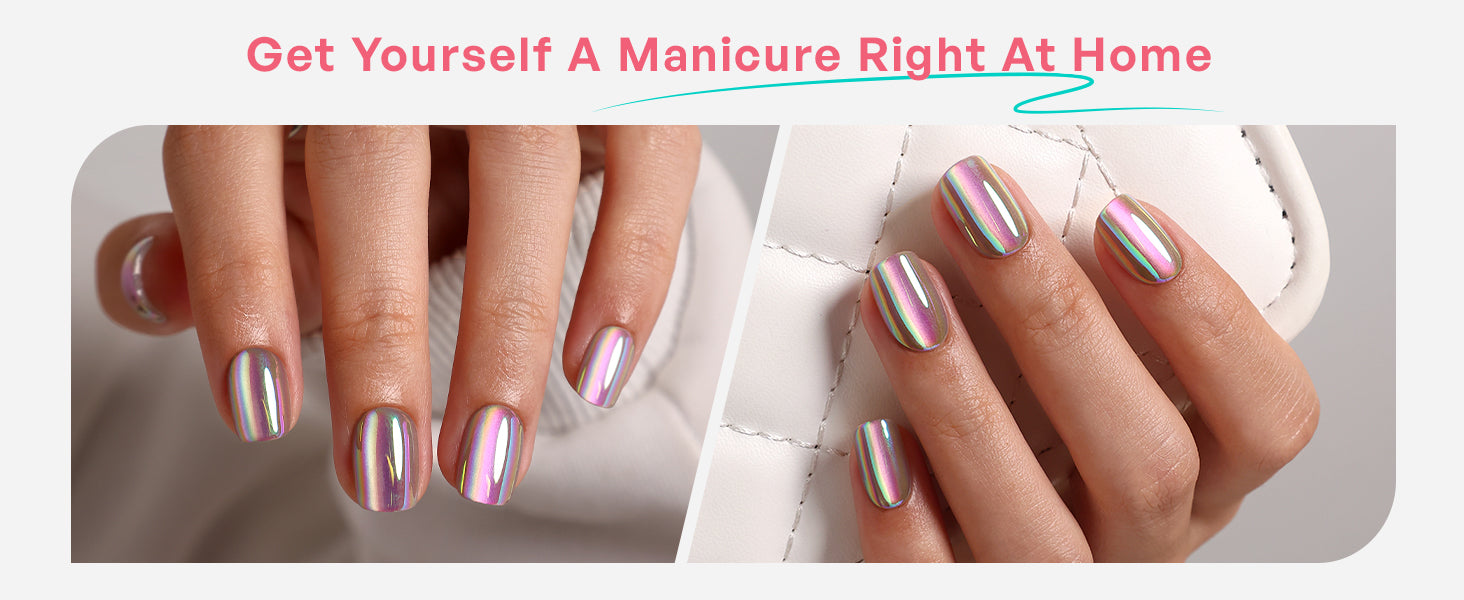 Aurora Rainbow Salon Style Reusable Soft Gel Press on Nails detail image 3