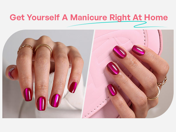 Faux Ongles Courts Carrés Réutilisables en Gel Doux Style Salon Berry Glow detail image 3