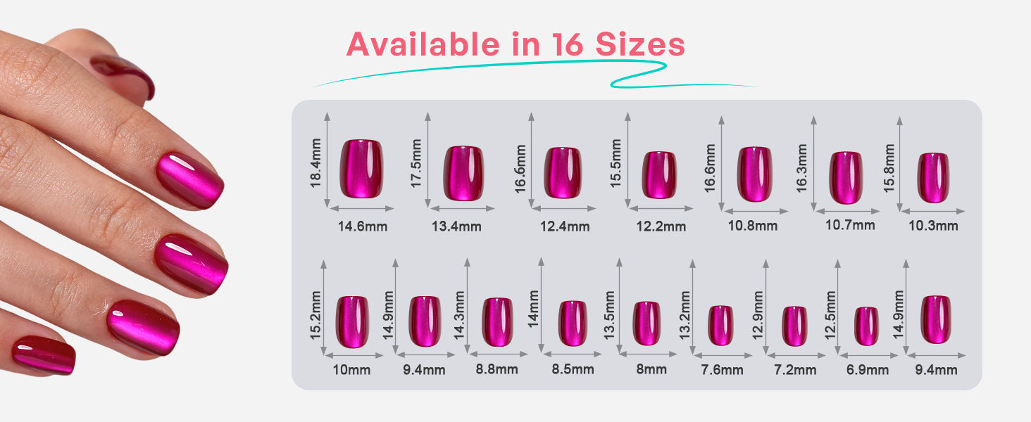 Faux Ongles Courts Carrés Réutilisables en Gel Doux Style Salon Berry Glow detail image 1