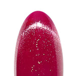 Berry Stardust Fuchsia Cat Eye — Short Almond single-nail shimmer detail | SHANGMENG®