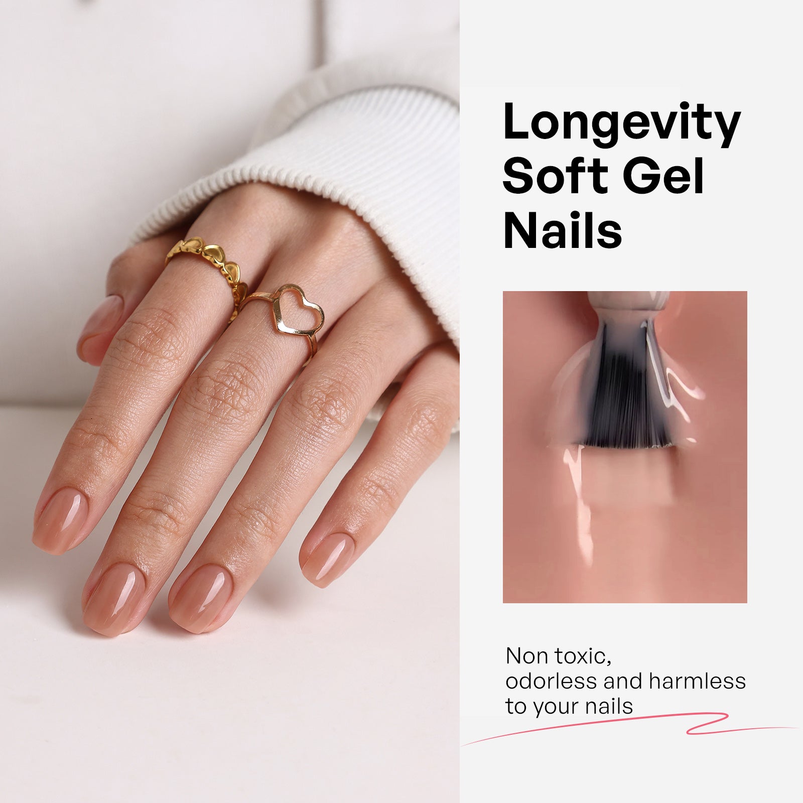 Bare Hush Salon Style Reusable Soft Gel Press on Nails product image 5 | SHANGMENG®