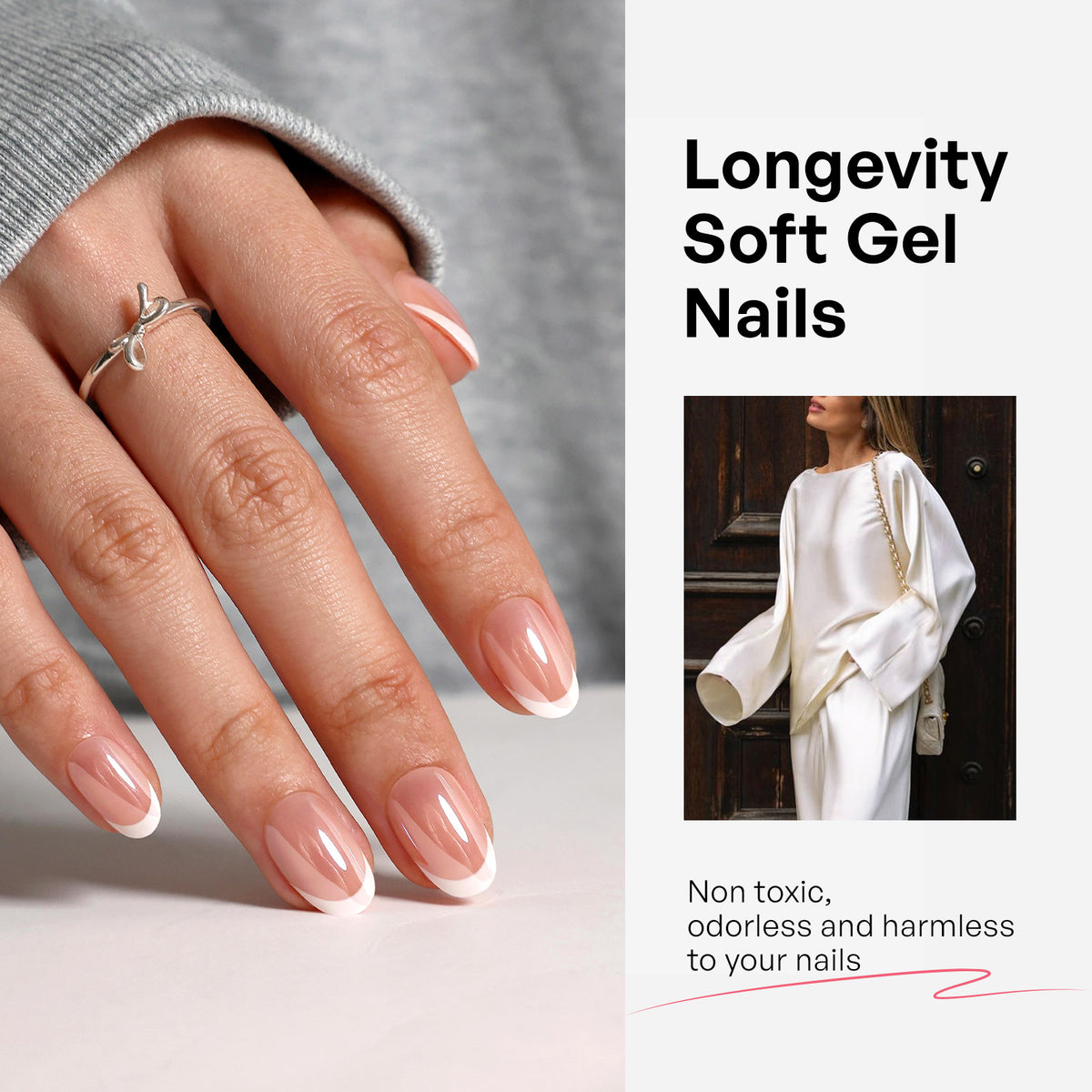 Petal Lustre Salon Style Reusable Soft Gel Press on Nails product image 3 | SHANGMENG®