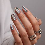 Plaid Shimmer Salon Style Reusable Soft Gel Press on Nails product image 3 | SHANGMENG®