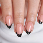 French Tip Black Short Almond Soft Gel Press on Nails product image 3 | SHANGMENG®