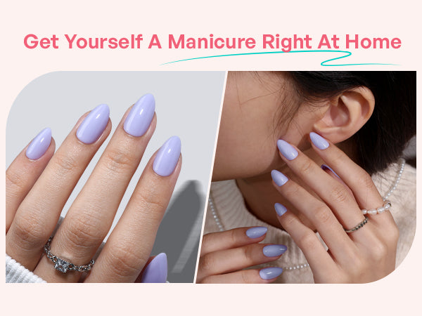 Light Pastel Purple Almond Press on Nails detail image 3