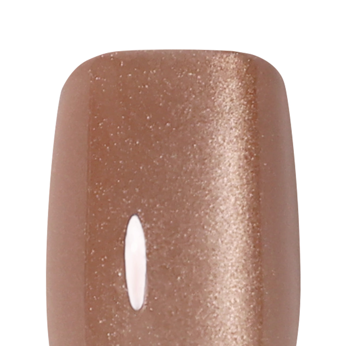 Champagne Halo Beige Cat Eye — Short Square single nail close-up of the beige cat-eye shimmer | SHANGMENG®
