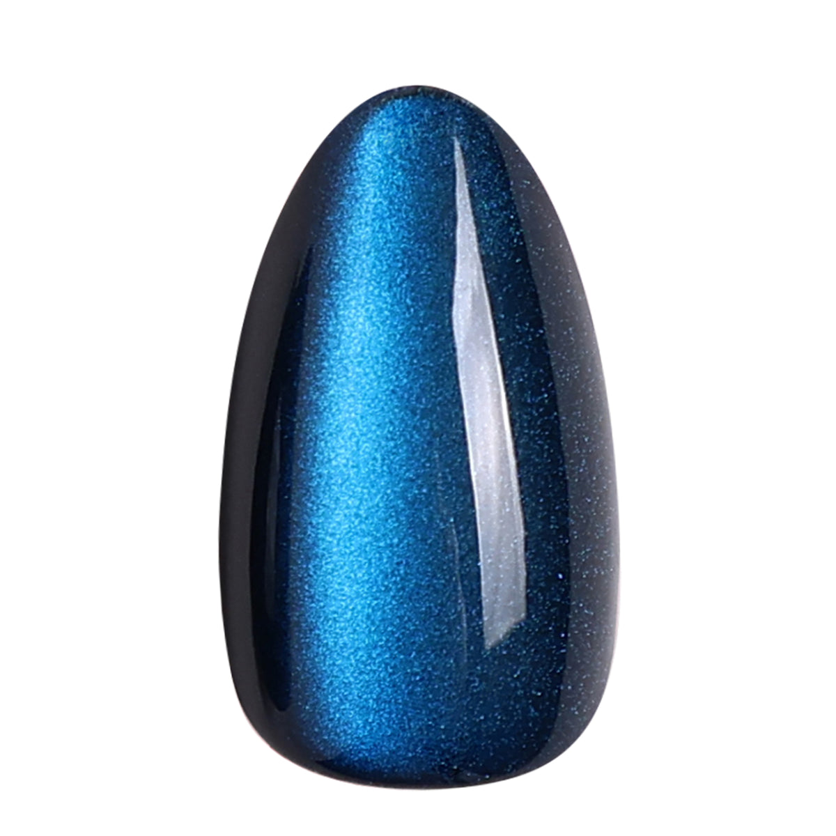 Sapphire Muse unhas press-on amendoadas cat eye: foto de estúdio de uma unha solta | SHANGMENG®