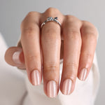 Champagne Toast unhas press-on quadradas cat eye: vista da mão, cat eye quadrada b | SHANGMENG®