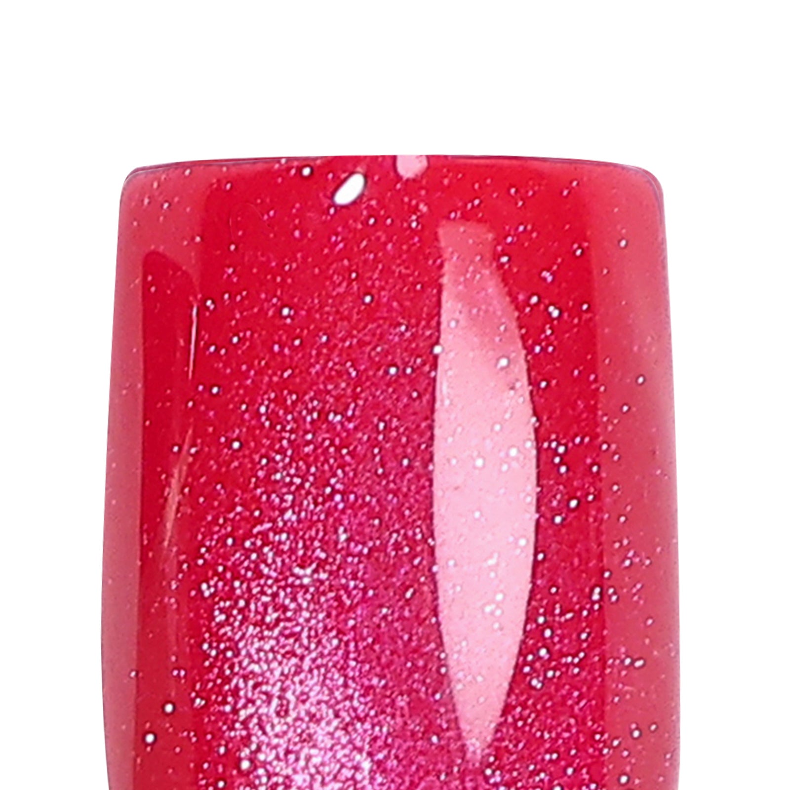 French Tip Cat Eye Gold Short Square Press on Nails single nail closeup finish | SHANGMENG®