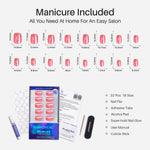 Cat Eye Light Red Short Square Press on Nails 16 size options mm measurement chart | SHANGMENG®
