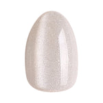 Cat Eye Pearl White Short Almond Soft Gel Press-On Nails single loose nail studio shot | SHANGMENG®