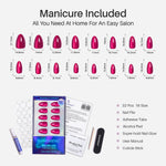 Cat Eye Plum Purple Short Almond Soft Gel Press-On Nails 16 size options mm measurement chart | SHANGMENG®