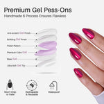 Cat Eye Plum Purple Short Almond Soft Gel Press on Nails UV cure 6-layer soft gel process | SHANGMENG®