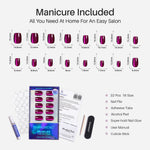 Cat Eye Purple Short Square Soft Gel Press on Nails 16 size options mm measurement chart | SHANGMENG®