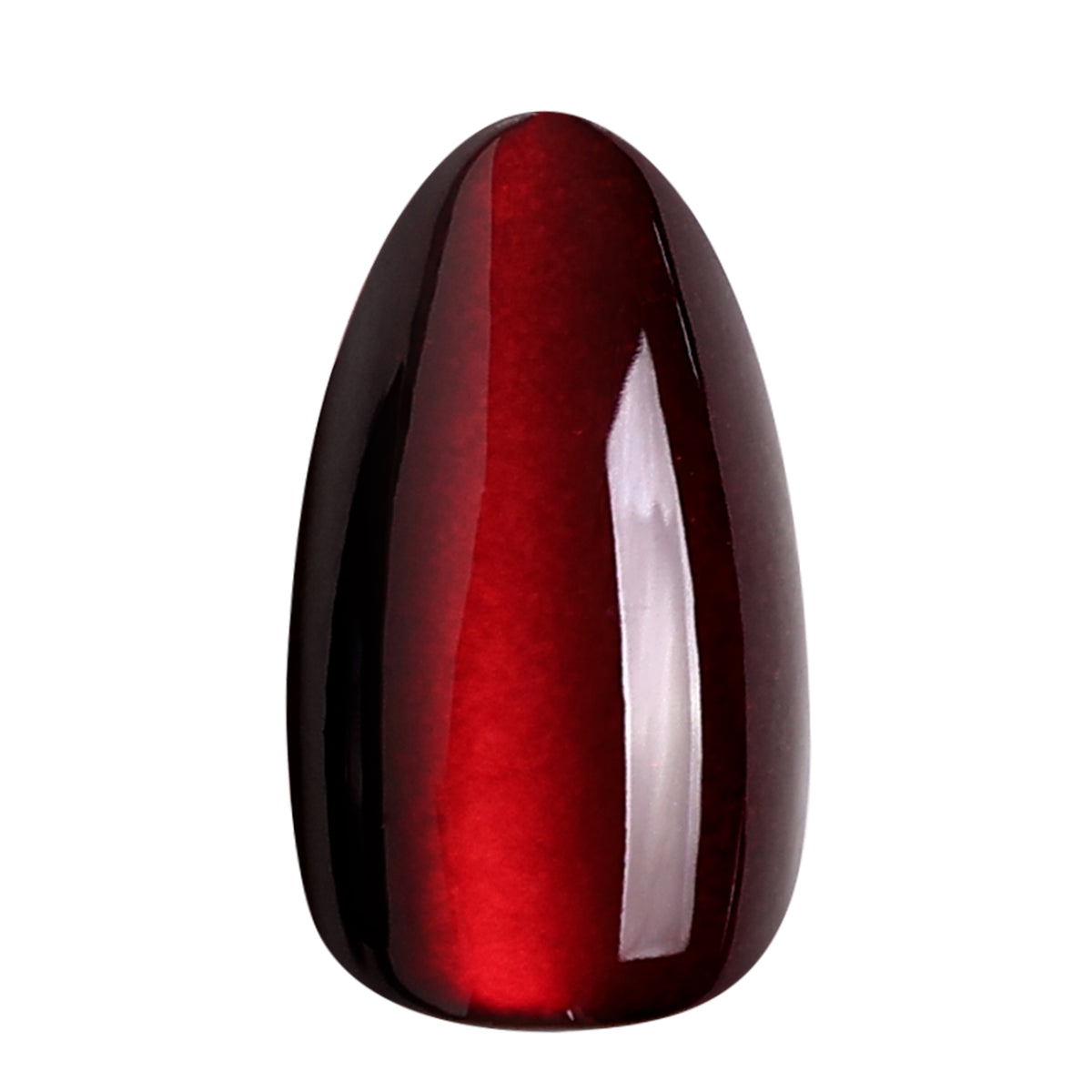 Ruby Heart unhas press-on amendoadas cat eye: foto de estúdio de uma unha solta | SHANGMENG®