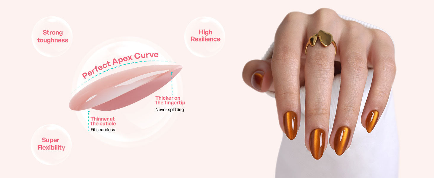 Burnt Orange Cat Eye Press on Nails detail image 2