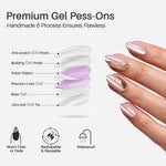Champagne Muse Cat Eye 3D Short Almond Press-On Nails UV cure soft gel process | SHANGMENG®