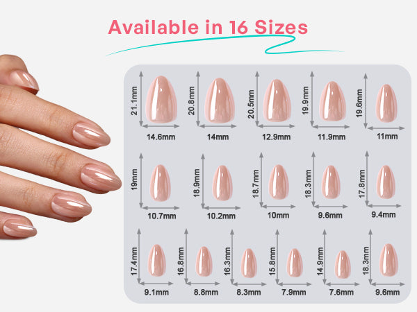 Faux Ongles Réutilisables Courts en Gel Souple Amande Effet Salon de Manucure Champagne detail image 1
