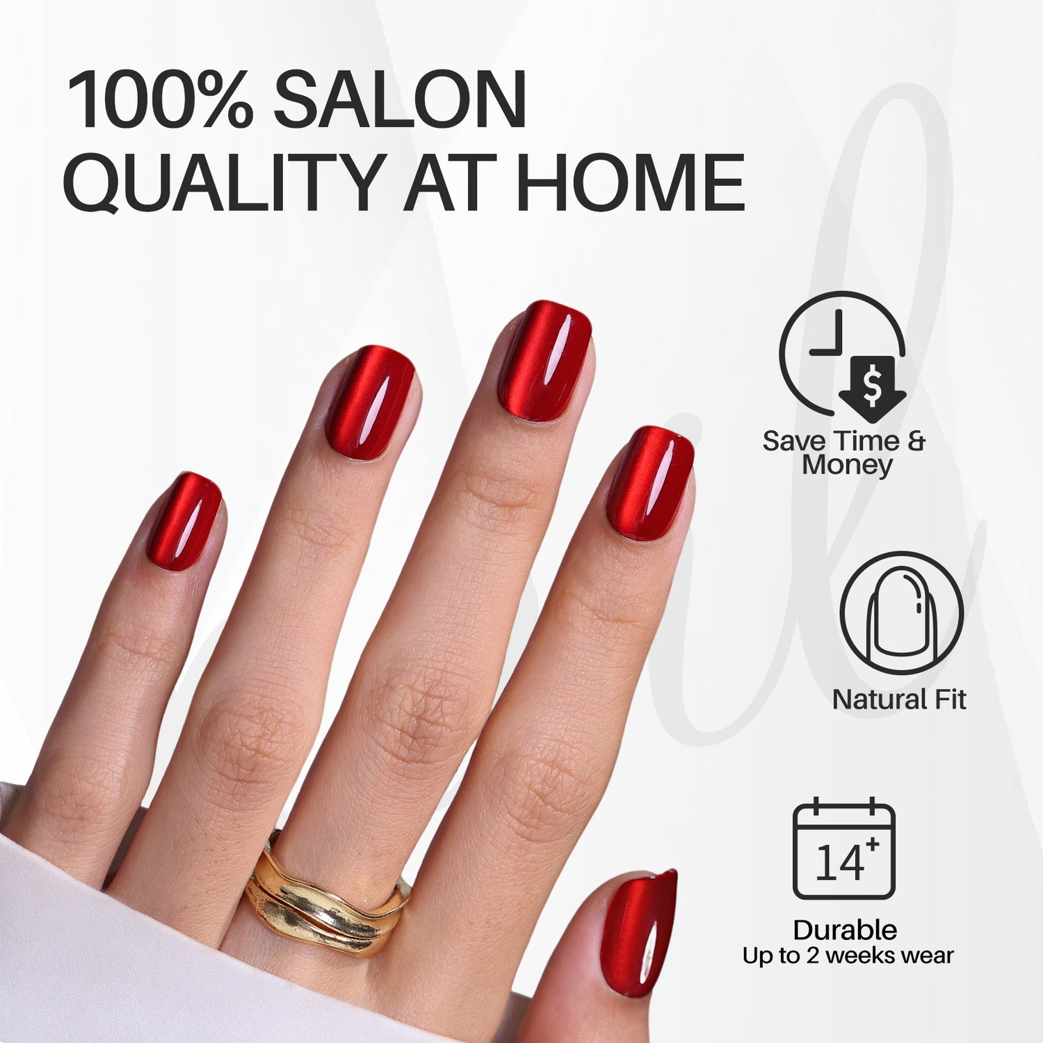 Ruby Love Red Cat Eye Square Nails