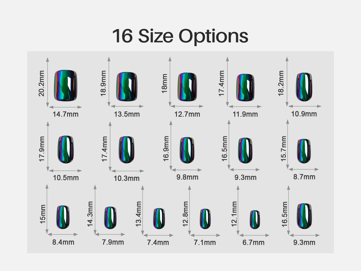 Chrome Purple Blue Short Square Soft Gel Press on Nails detail image 1