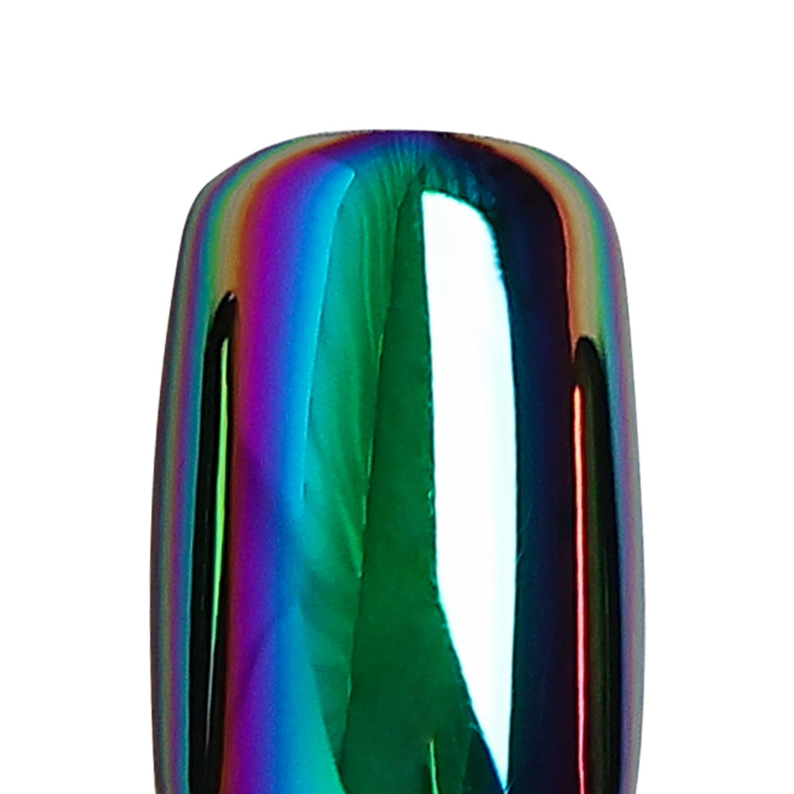 Chrome Purple Blue Short Square Soft Gel Press on Nails 16 sizes nail shape chart | SHANGMENG®