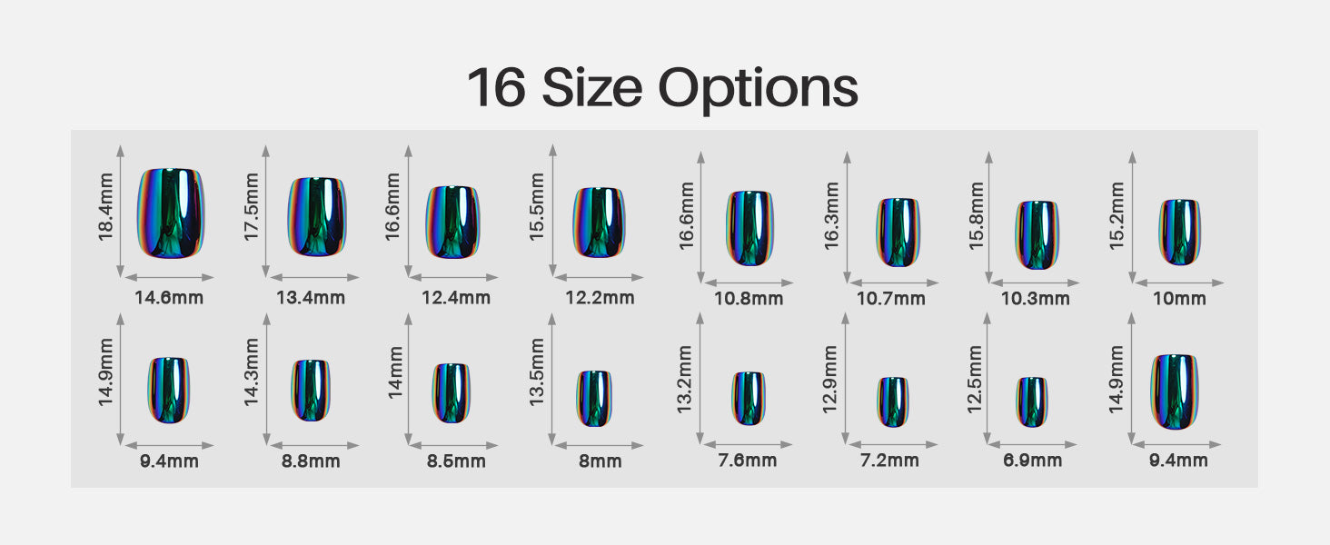 Chrome Purple Green Short Square Soft Gel Press on Nails detail image 2