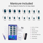 Chrome Purple Green Short Square Soft Gel Press on Nails 16 size options mm measurement chart | SHANGMENG®