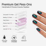 Chrome Purple Green Short Square Soft Gel Press on Nails UV-cured 6-layer process | SHANGMENG®