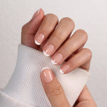 Paris Whisper French Tip — Extra Short Square on hand view | SHANGMENG®
