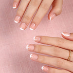 Paris Whisper French Tip — Extra Short Square on hand view | SHANGMENG®