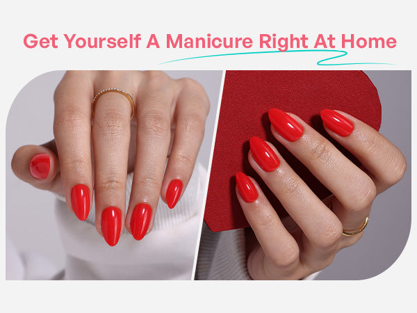 Classic Red Salon Style Reusable Soft Gel Press on Nails detail image 1