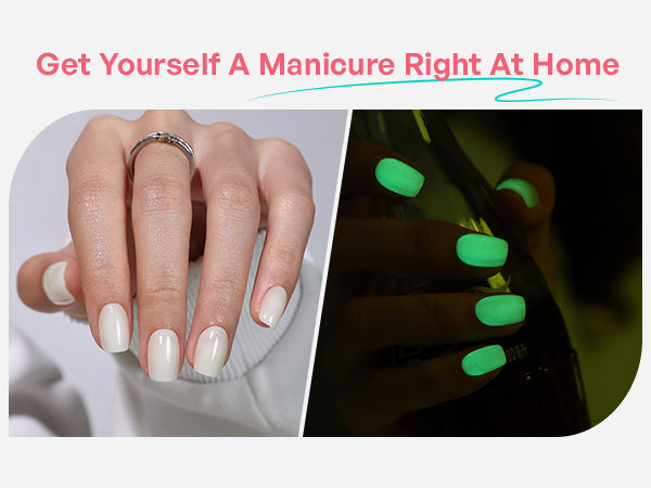 Glow in the Dark Short Almond Soft Gel Press on Nails detail image 1