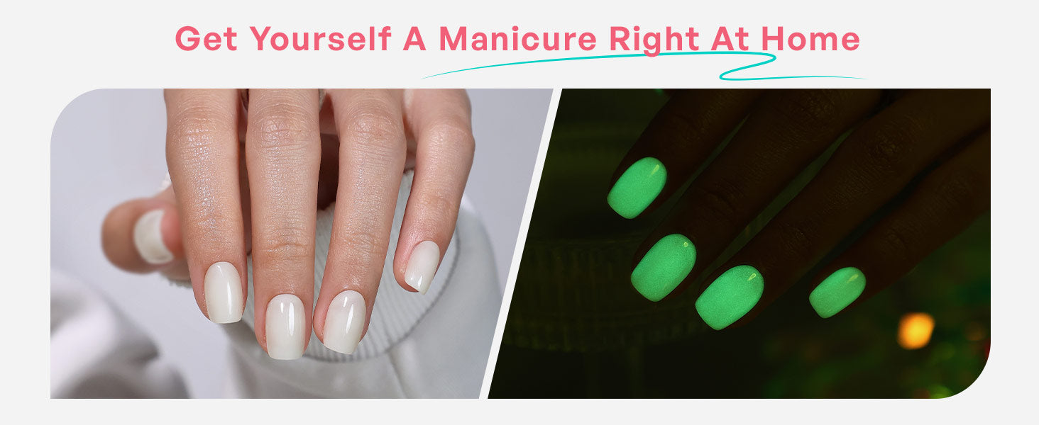 Glow in the Dark Short Almond Soft Gel Press on Nails detail image 1