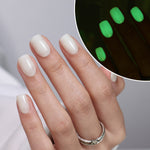 Cloud Dancer White Glow — Short Square daylight white and green glow hand views | SHANGMENG®