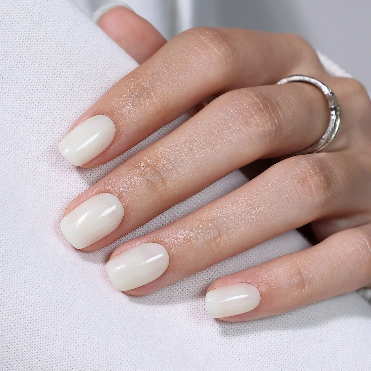 Cloud Dancer White Glow — Short Square white short square on-hand view 2 | SHANGMENG®